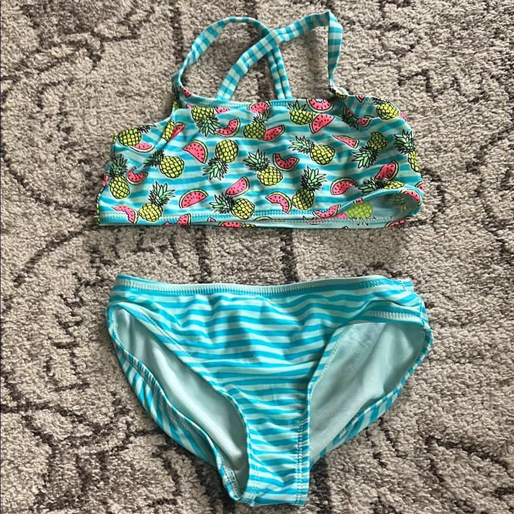 Kids Swimwear Set - Blue with Fruit Print